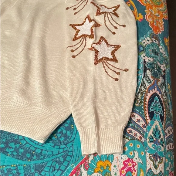 Peach Love California Cream Star Sweater - Picture 6 of 10
